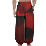 Red Geometric Print Lantern Pants