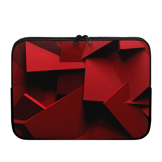 Red Geometric Print Laptop Sleeve