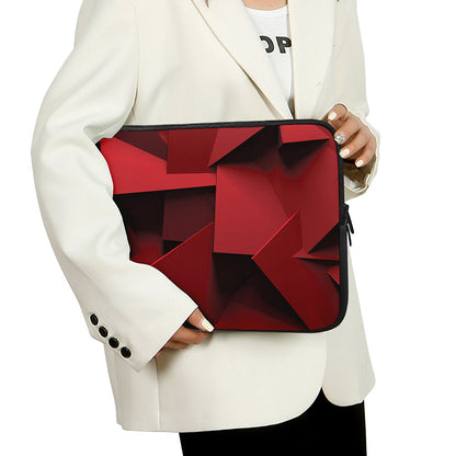 Red Geometric Print Laptop Sleeve