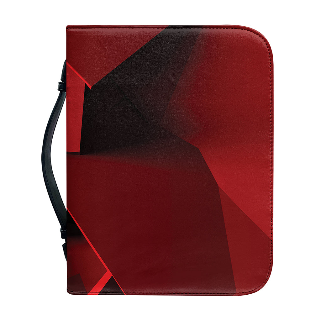 Red Geometric Print Leather Bible Cover