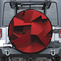 Red Geometric Print Leather Spare Tire Cover