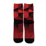 Red Geometric Print Long Socks