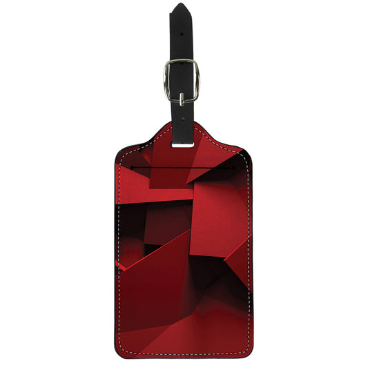 Red Geometric Print Luggage Tag