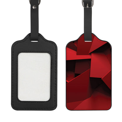Red Geometric Print Luggage Tag