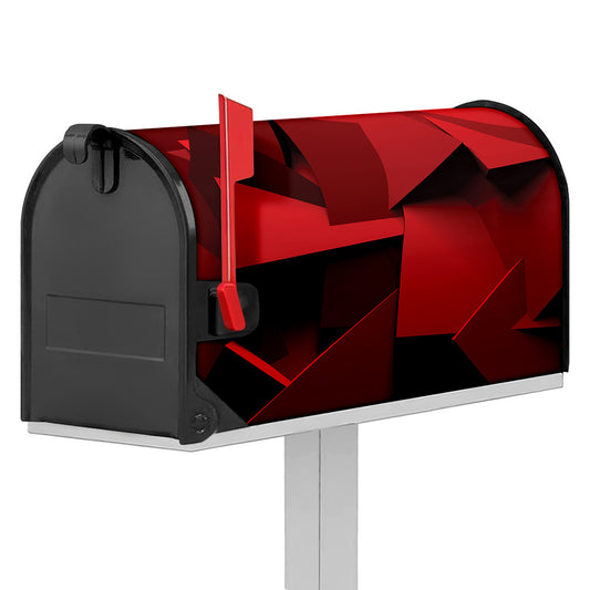 Red Geometric Print Mailbox Cover