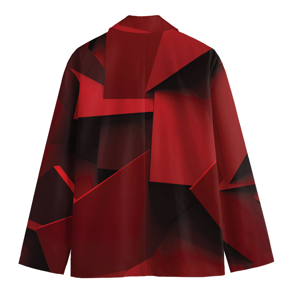 Red Geometric Print Men's Blazer