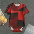 Red Geometric Print Men's Bodysuit