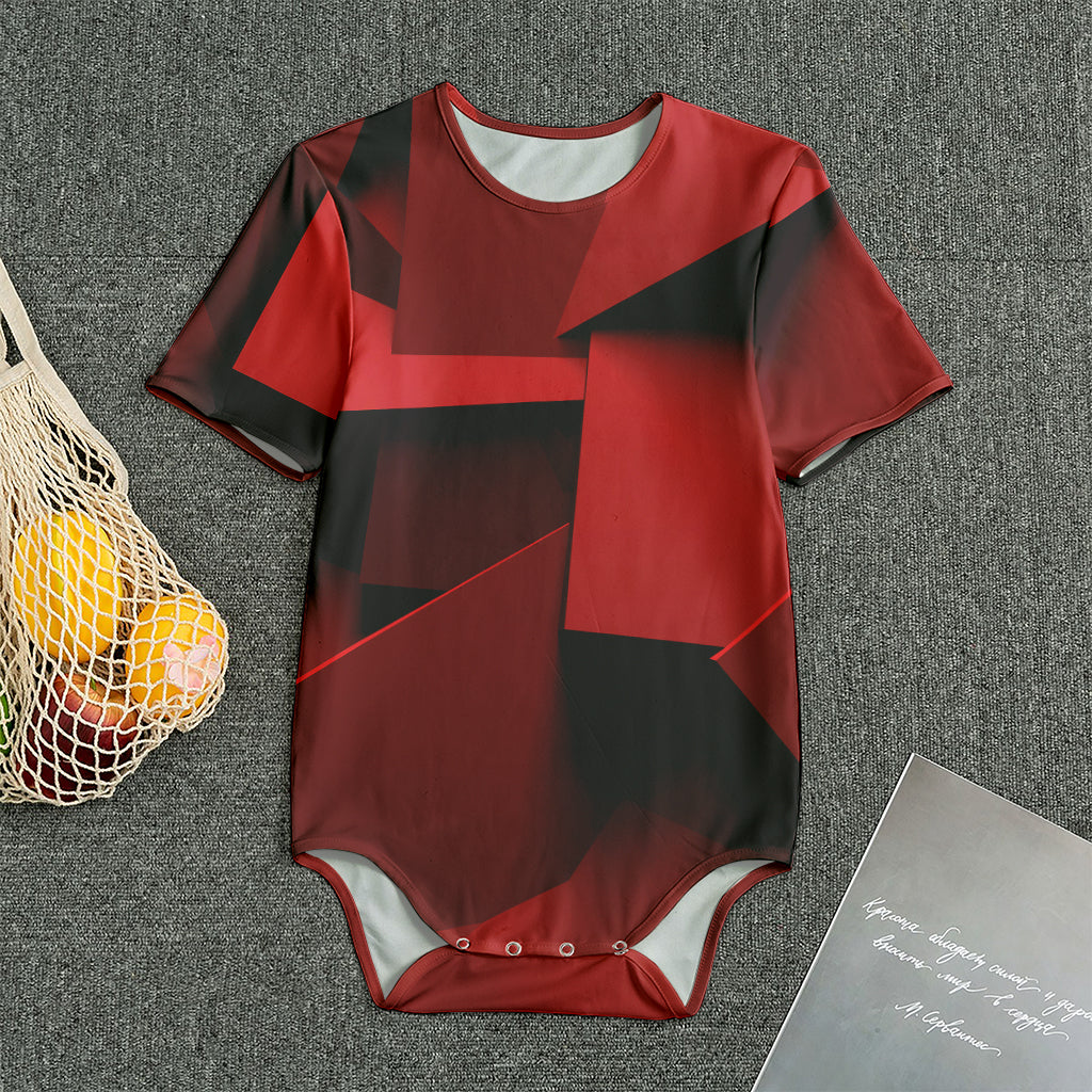 Red Geometric Print Men's Bodysuit