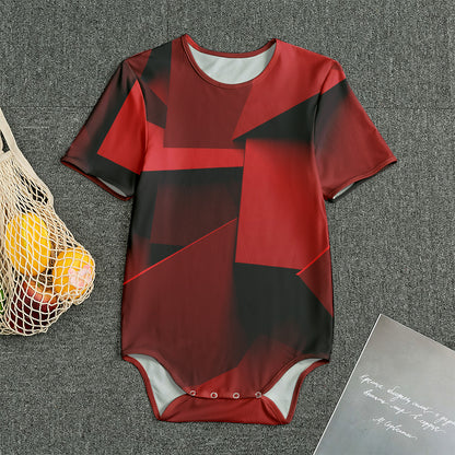 Red Geometric Print Men's Bodysuit