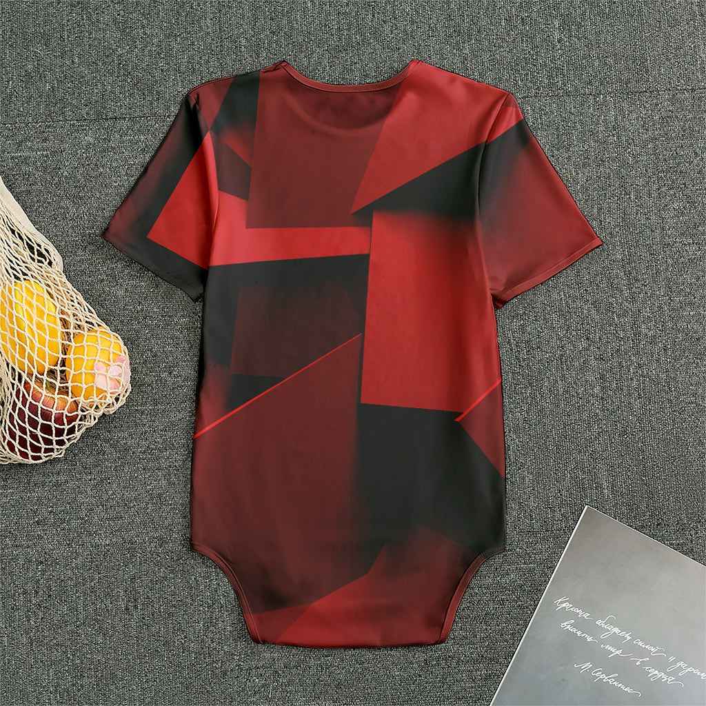 Red Geometric Print Men's Bodysuit
