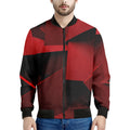 Red Geometric Print Men's Bomber Jacket