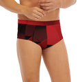 Red Geometric Print Men's Briefs