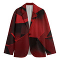 Red Geometric Print Men's Cotton Blazer
