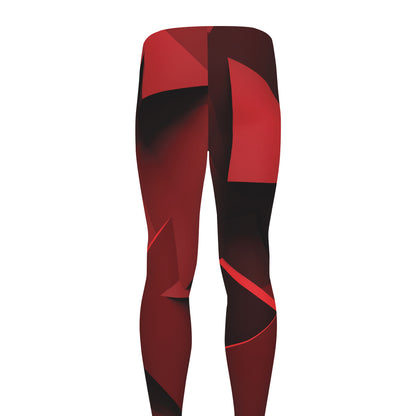 Red Geometric Print Men's leggings