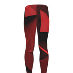 Red Geometric Print Men's leggings
