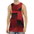Red Geometric Print Men's Muscle Tank Top