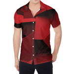 Red Geometric Print Men's Shirt