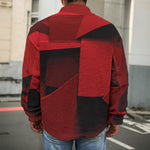 Red Geometric Print Men's Shirt Jacket