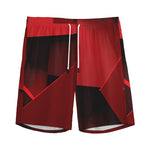 Red Geometric Print Men's Sports Shorts