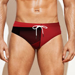 Red Geometric Print Men's Swim Briefs