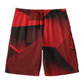 Red Geometric Print Men's Swim Trunks