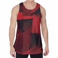 Red Geometric Print Men's Velvet Tank Top