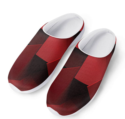 Red Geometric Print Mesh Casual Shoes