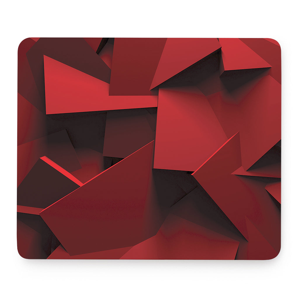 Red Geometric Print Mouse Pad