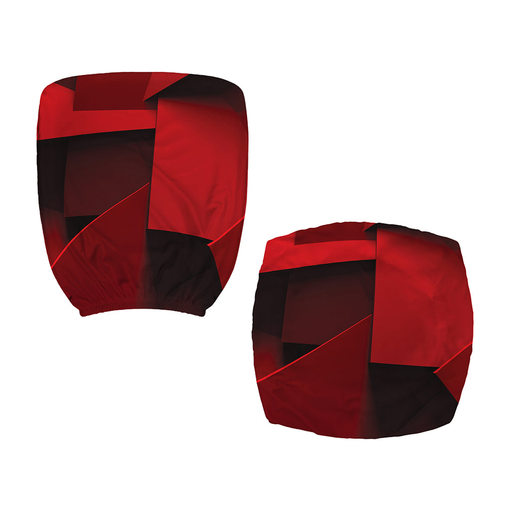 Red Geometric Print Office Chair Cover