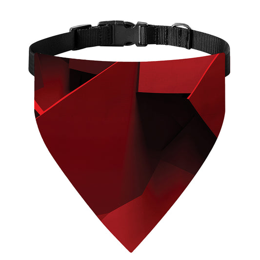 Red Geometric Print Over The Collar Dog Bandana