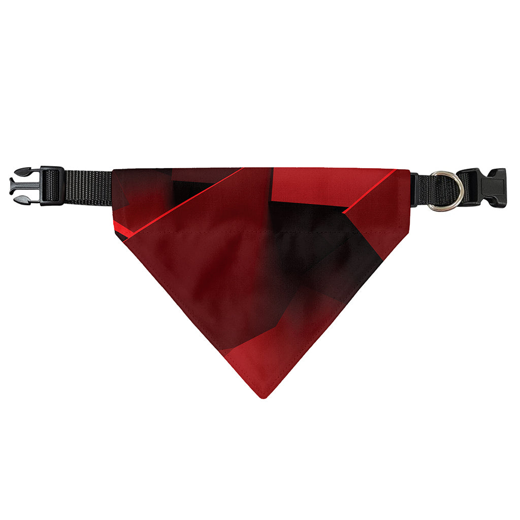 Red Geometric Print Over The Collar Dog Bandana