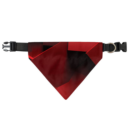 Red Geometric Print Over The Collar Dog Bandana