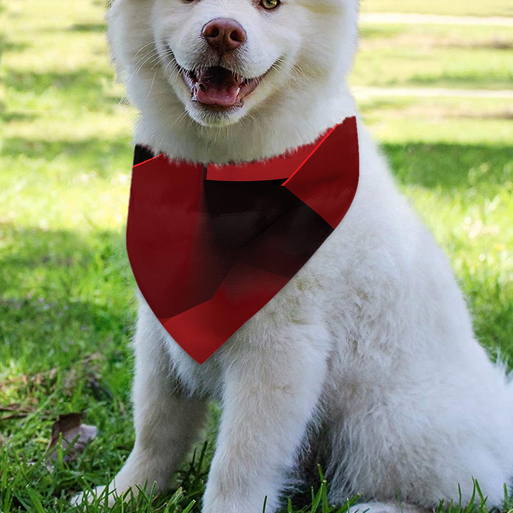 Red Geometric Print Over The Collar Dog Bandana