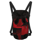 Red Geometric Print Pet Carrier Backpack