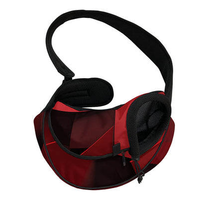 Red Geometric Print Pet Sling Carrier