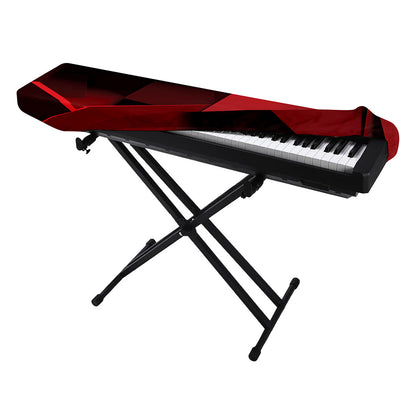 Red Geometric Print Piano Keyboard Cover