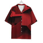 Red Geometric Print Rayon Hawaiian Shirt