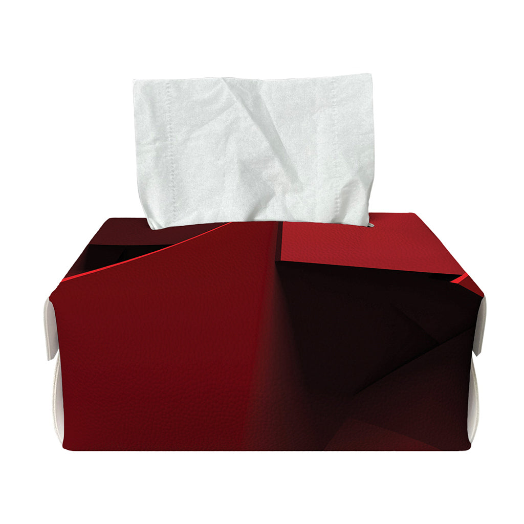 Red Geometric Print Rectangle Tissue Box Cover