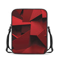 Red Geometric Print Rectangular Crossbody Bag