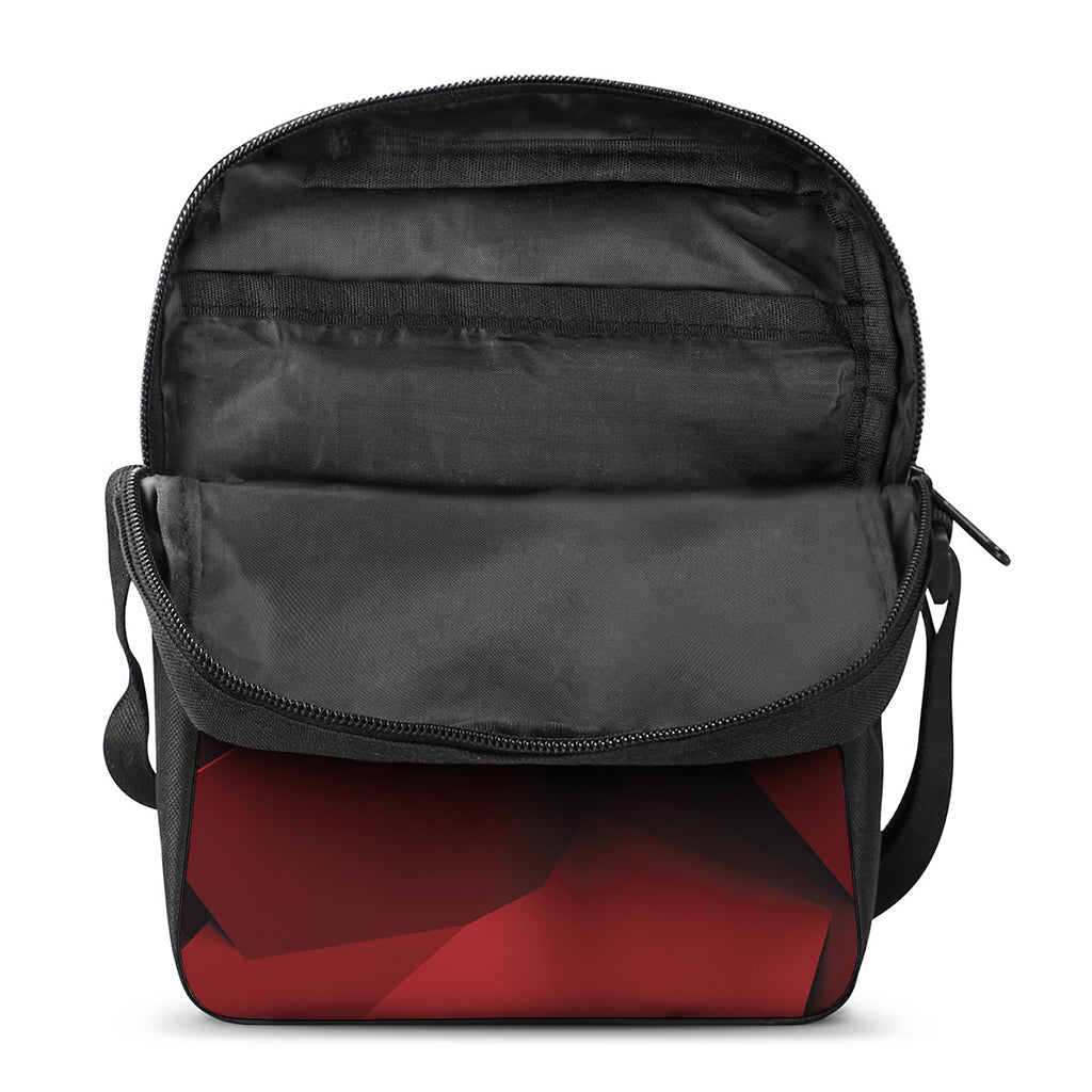 Red Geometric Print Rectangular Crossbody Bag