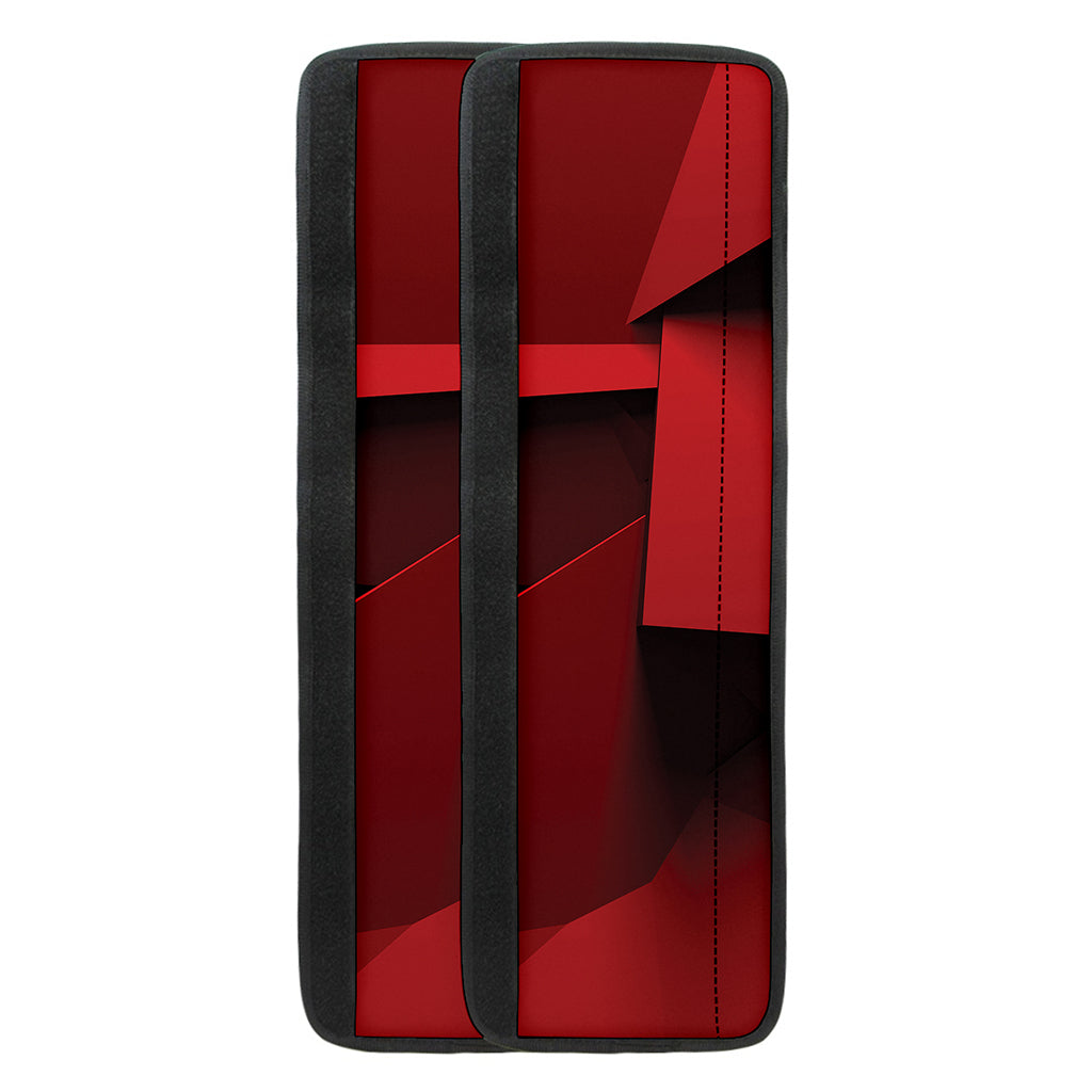 Red Geometric Print Refrigerator Handle Covers