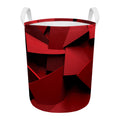 Red Geometric Print Round Laundry Basket