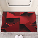 Red Geometric Print Rubber Doormat