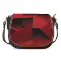 Red Geometric Print Saddle Bag