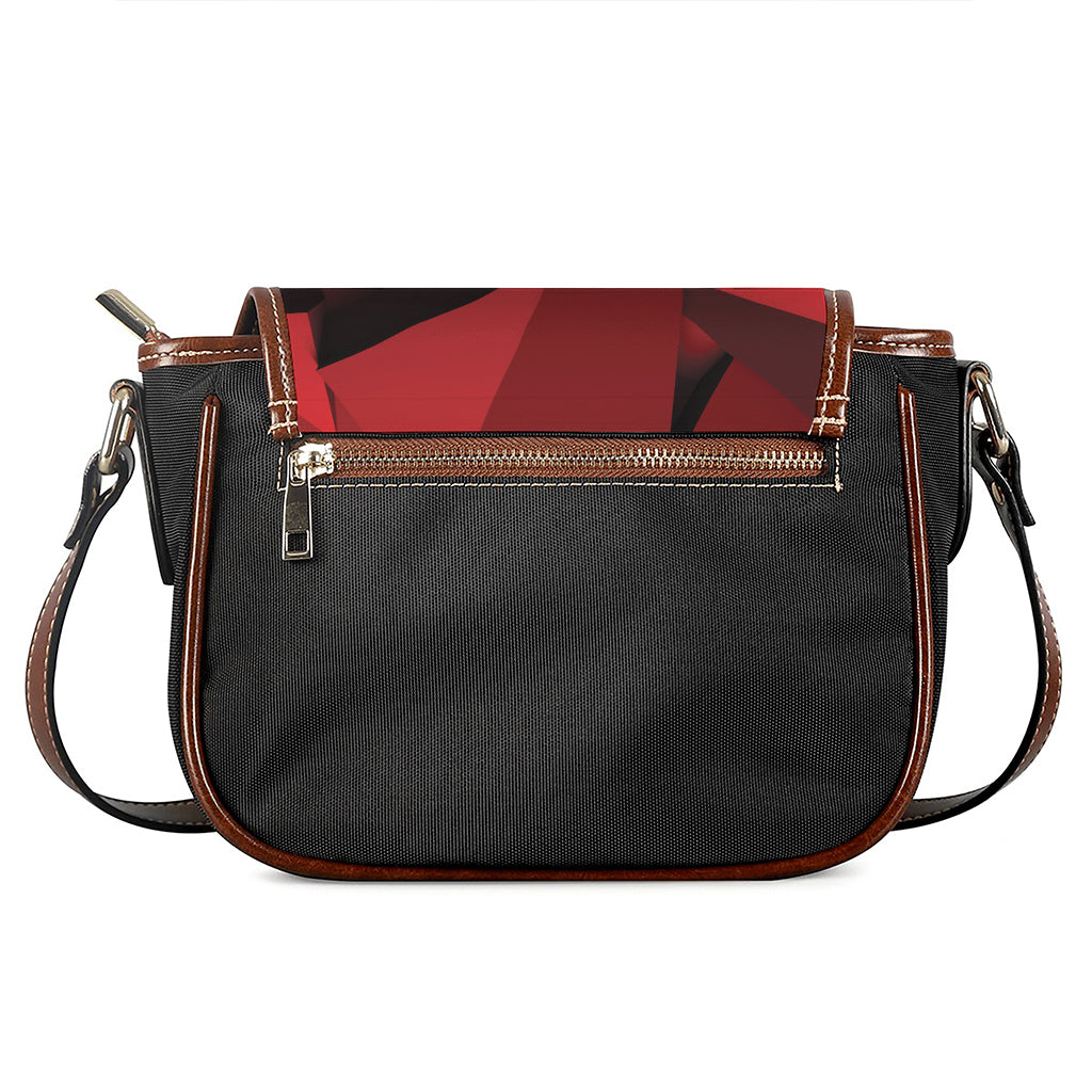 Red Geometric Print Saddle Bag