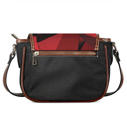Red Geometric Print Saddle Bag