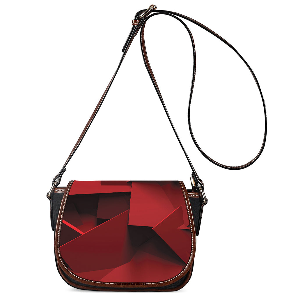 Red Geometric Print Saddle Bag