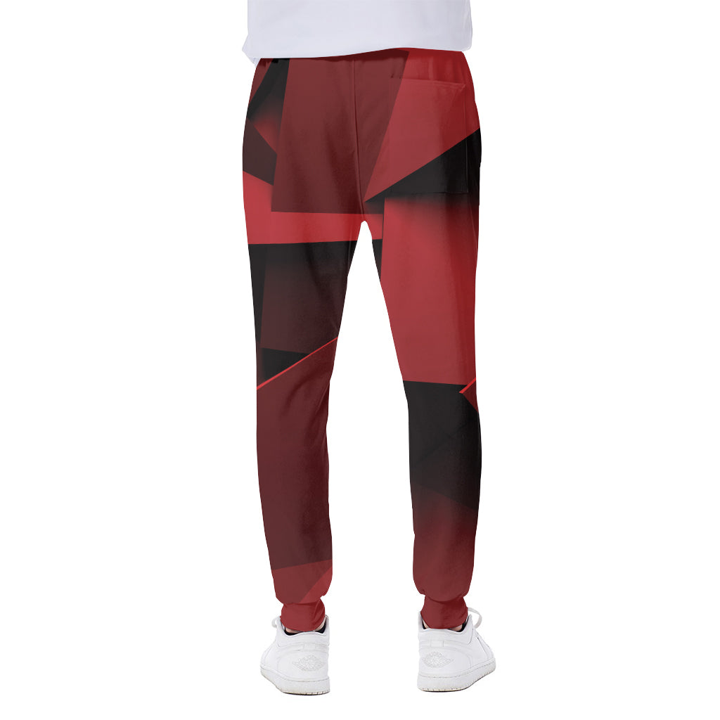 Red Geometric Print Scuba Joggers