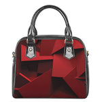 Red Geometric Print Shoulder Handbag