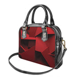 Red Geometric Print Shoulder Handbag